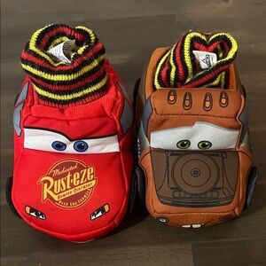 Disney Cars Red and Brown Cozy Slippers
